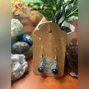 ✨ Handmade blue tiger’s eye wire-wrapped earrings ✨